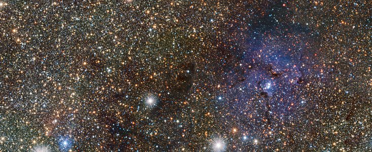 VISTA studerar Trifidnebulosan och upptäcker dolda variabelstjärnor