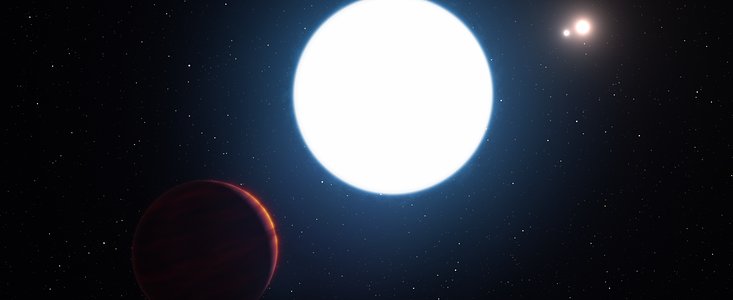 Ilustración del planeta en el sistema HD 131399