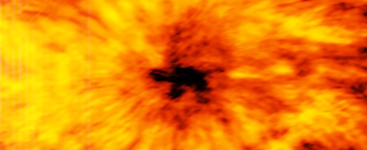 ALMA observerer en kæmpe solplet (1,25 millimeter)