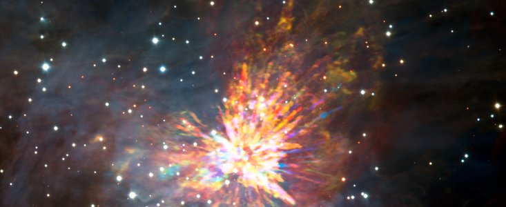 ALMA ve una explosión estelar en Orión