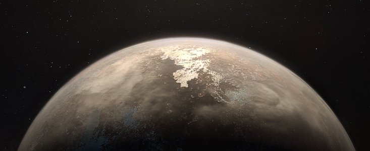 Artist’s impression van de planeet Ross 128 b