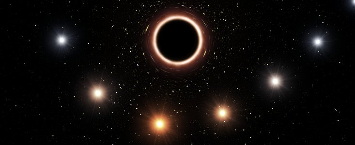 Artist’s impression of S2 passing supermassive black hole at centre of Milky Way