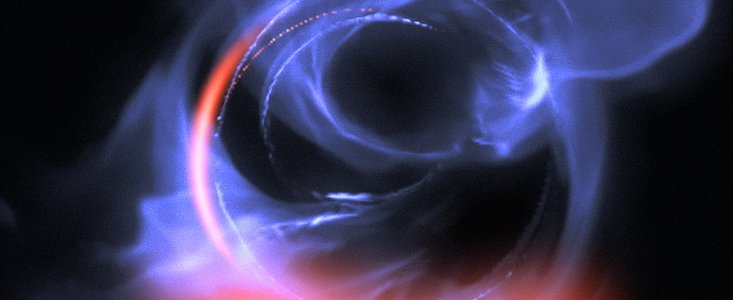 Simulering af stof, som kredser tæt ved et sort hul