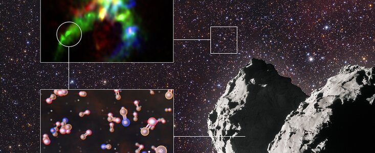Moléculas portadoras de fósforo detectadas en una región de formación estelar y en el cometa 67P