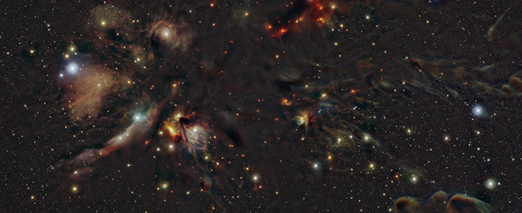 En infraröd vy av stjärnbildningsområdet L1688 i Ormbäraren