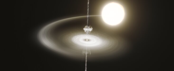 Vue d'artiste du pulsar PSR J1023+0038