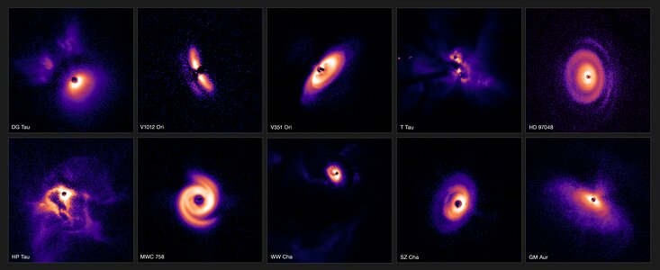 Discos de formação planetária em três nuvens da Via Láctea