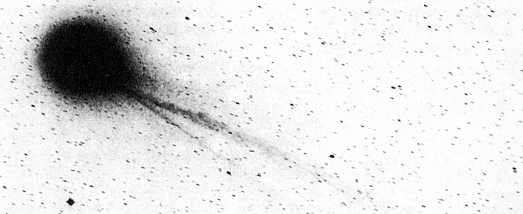 Komet Halleys Ionenschweife