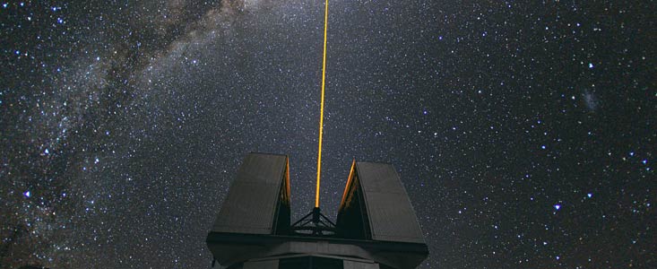 A laser beam towards the Milky Way's centre*