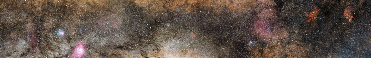Comparison of the central part of the Milky Way at different wavelengths