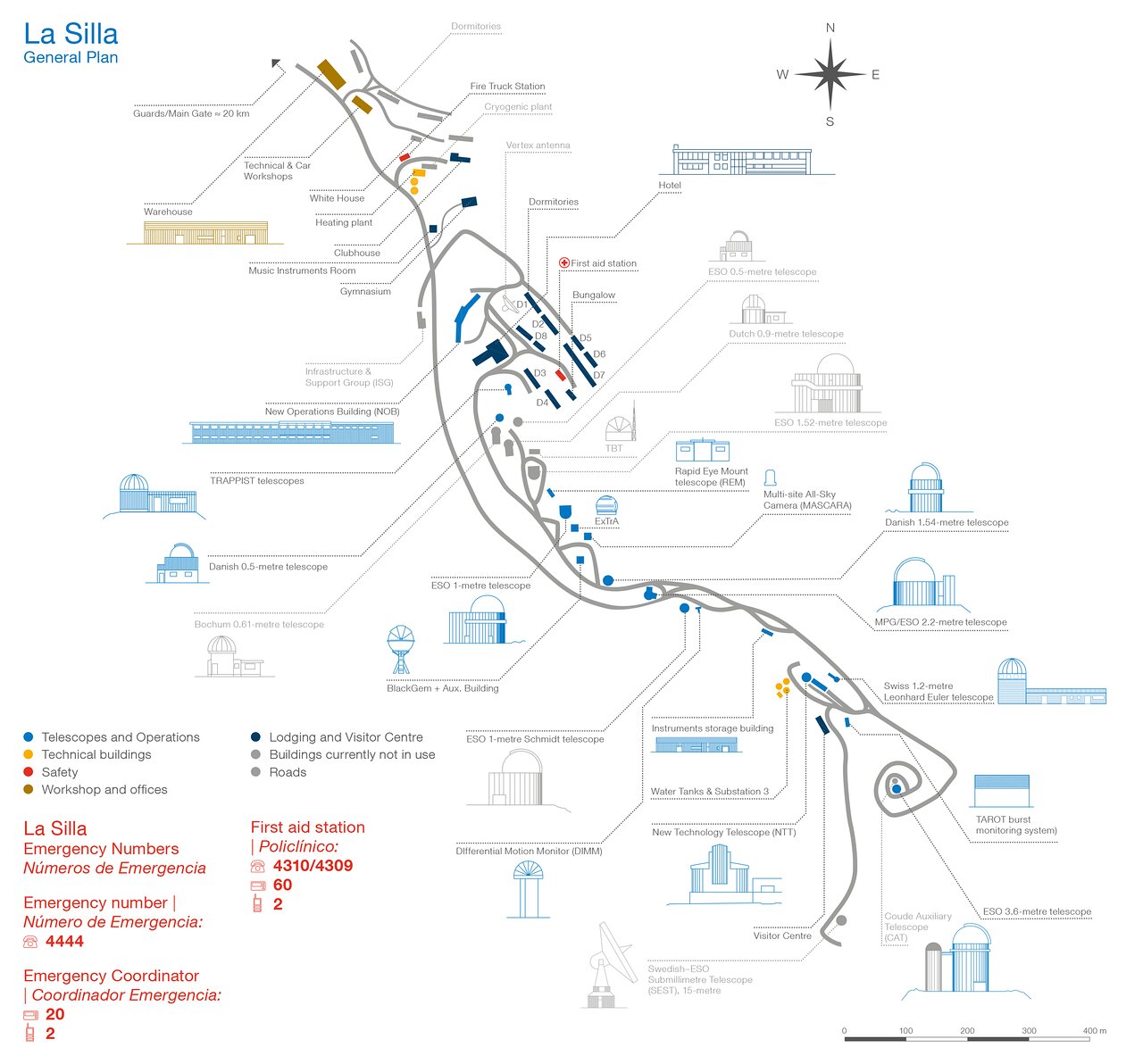 La Silla site map