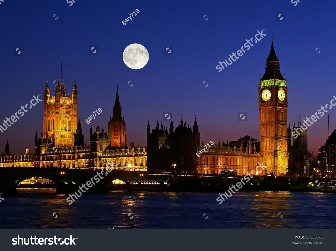 Fake image of Big Ben and Moon