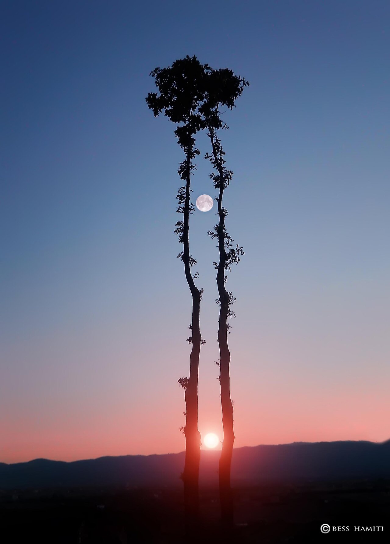 Fake image of the Sun and Moon