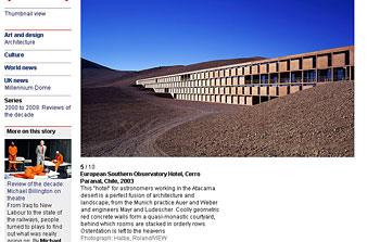 Paranal Residencia one of the "Top 10 Buildings of the Decade"