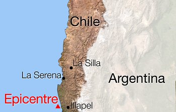 Chilen maanjäristys: Ei uhreja eikä vahinkoja ESO:n toimitiloissa