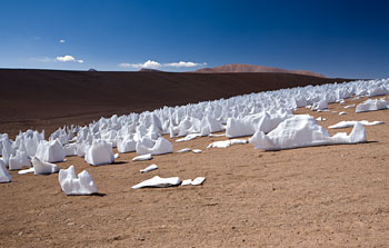Mounted image 017: Penitentes ice formation on Chajnantor