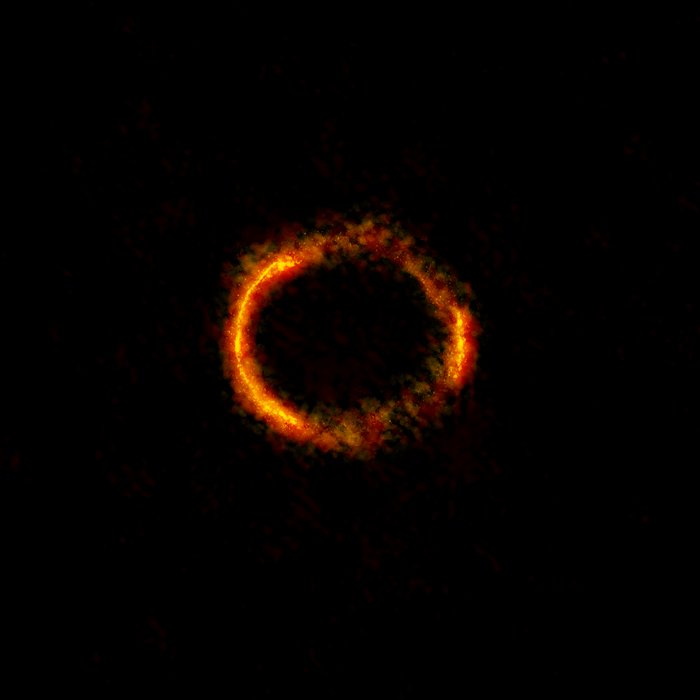 ALMA-Bild von SDP.81 mit Gravitationslinseneffekt.