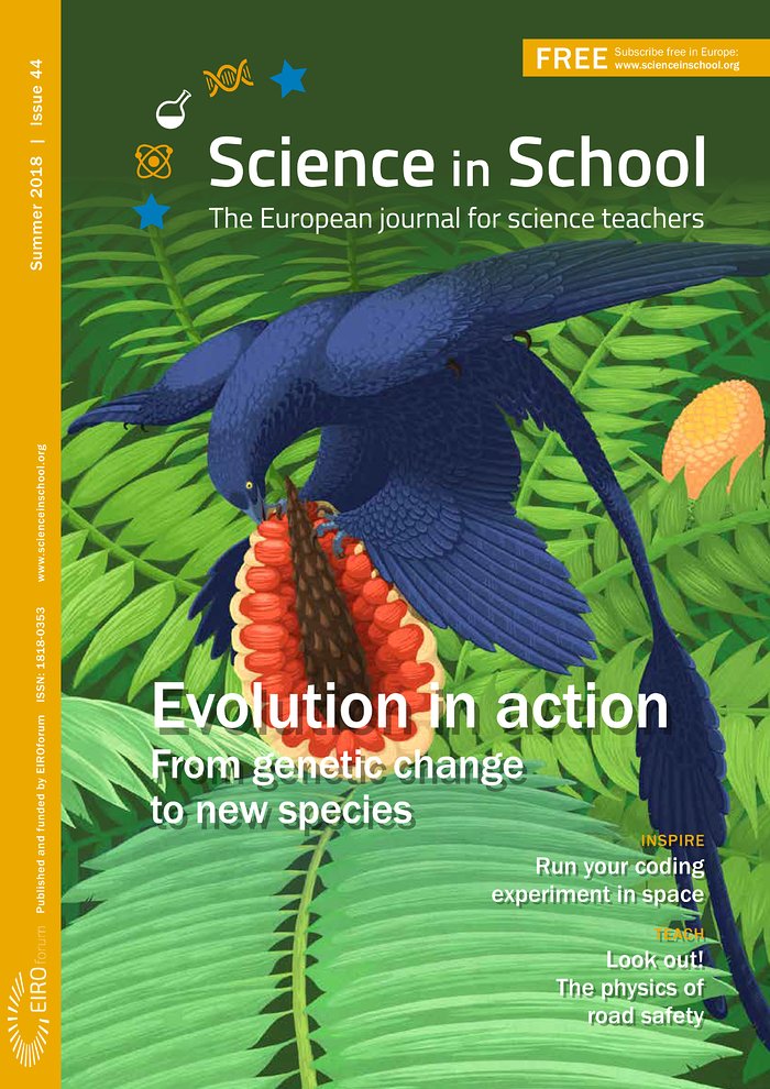 Titelseite von Science in School Ausgabe 44
