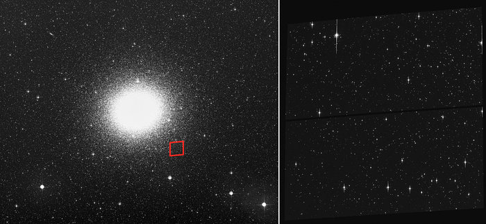 The Omega Centauri globular cluster and the area surveyed