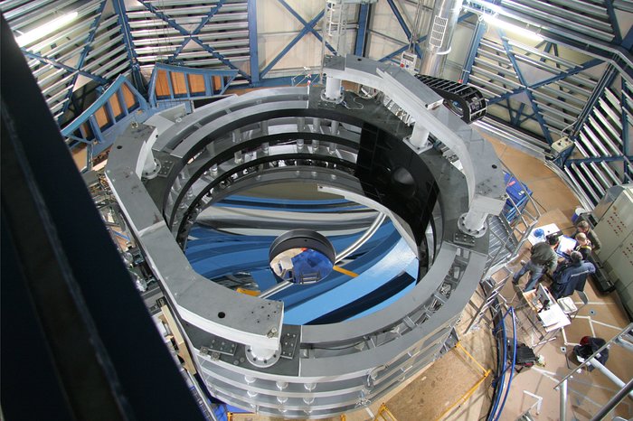 El espejo VISTA recubierto instalado en el Telescopio