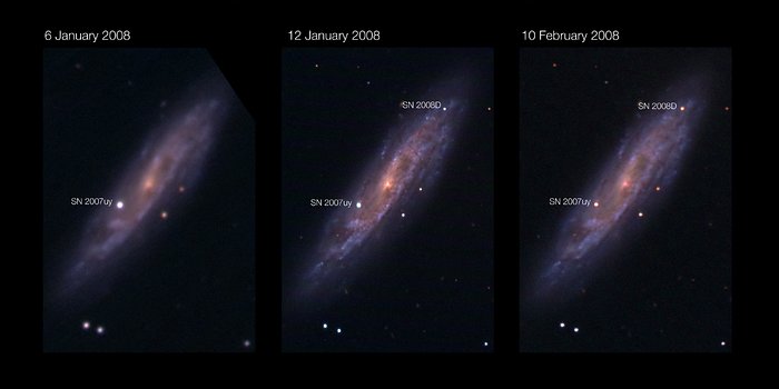 NGC 2770 and its 2 supernovae (annotated)
