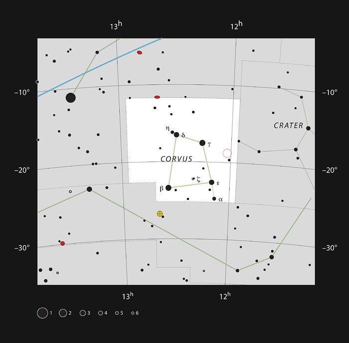 Las galaxias de las Antenas en la constelación de Corvus