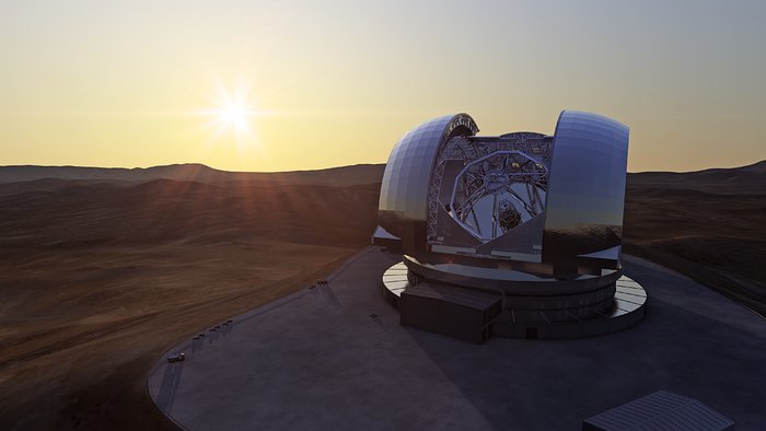 The E-ELT at sunset (artist’s impression)