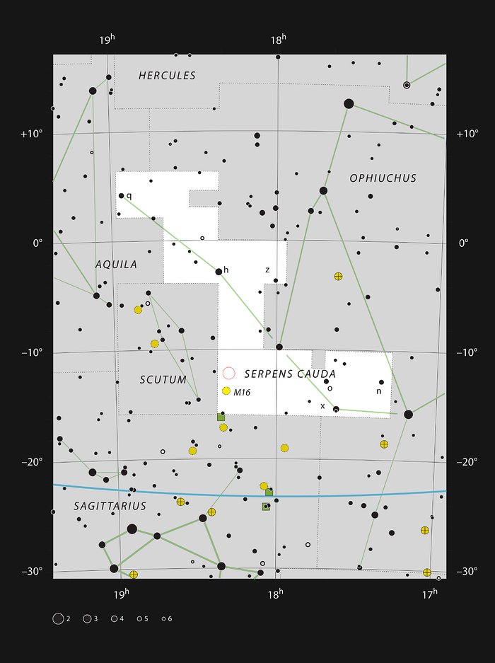 Stjernehoben NGC 6604 i stjernebilledet Serpens