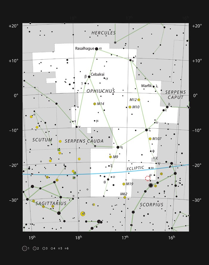 Dvojhvězda IRAS 16293-2422 v souhvězdí Hadonoše