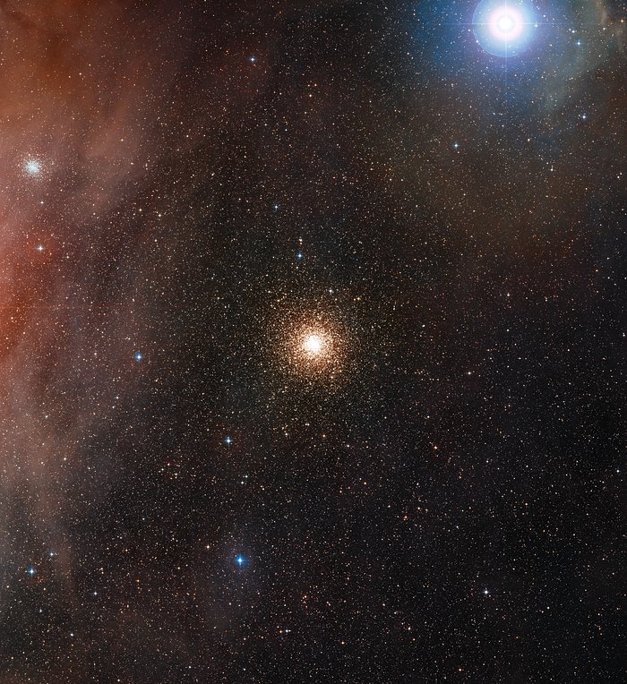 Wide-field view of the sky around the globular star cluster Messier 4