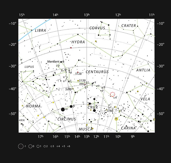 Den planetariske tåge Fleming 1 i stjernebilledet Centaurus (Kentauren)