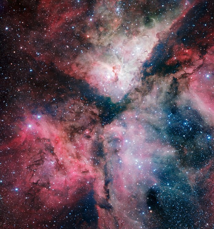 De Carinanevel, gefotografeerd door de VLT Survey Telescope