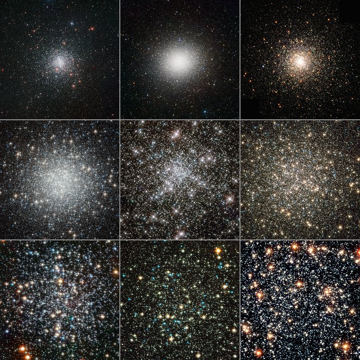 Amas globulaires vus par Hubble et depuis le sol