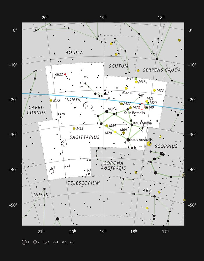 Det stjernedannende område NGC 6559 i stjernebilledet Sagittarium