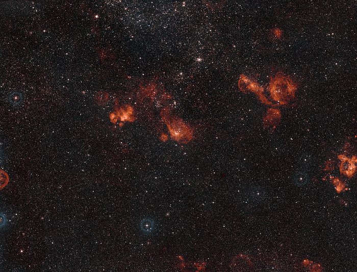 Wide-field view of part of the Large Magellanic Cloud