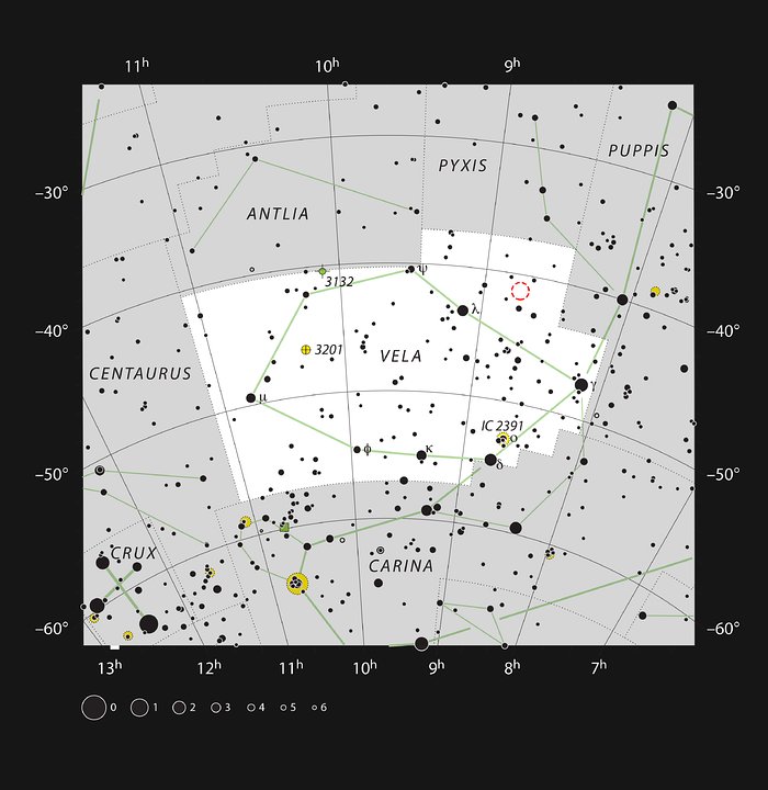 Gum 15 en la constelación de Vela 