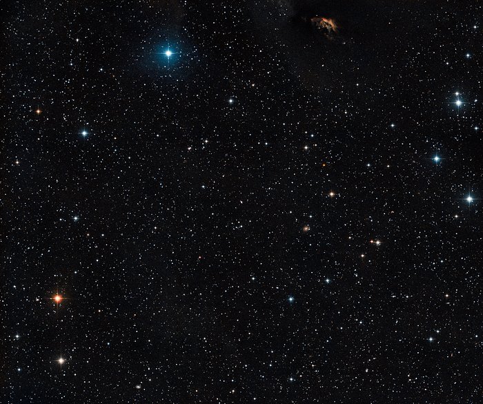 View of the sky around the multiple star system GG Tauri