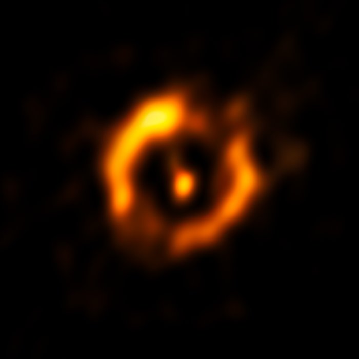 L'anello di polvere intorno alla stella doppia senescente IRAS 08544-4431
