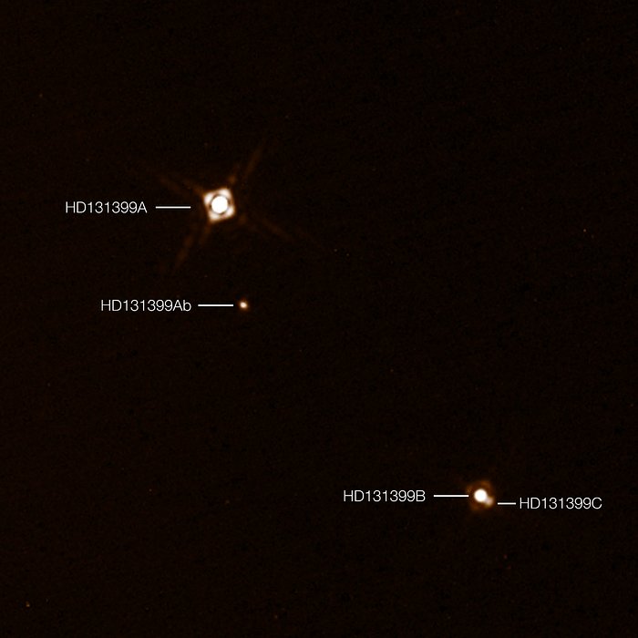 SPHERE-waarnemingen van de planeet HD 131399Ab (met tekst)