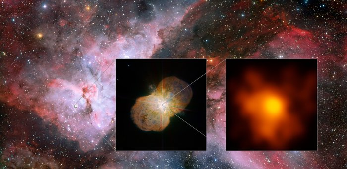 Detailní pohled na hvězdný systém Eta Carinae