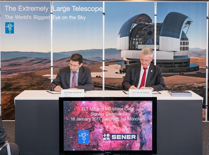 Signature of contract with SENER for the ELT's M2 and M3 mirror cells