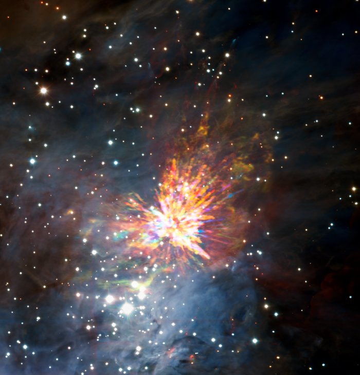 ALMA beobachtet Sternenexplosion im Sternbild Orion