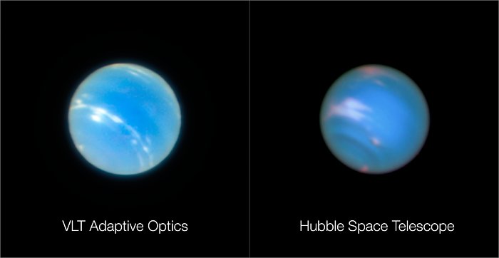 Nettuno visto dal VLT e da Hubble