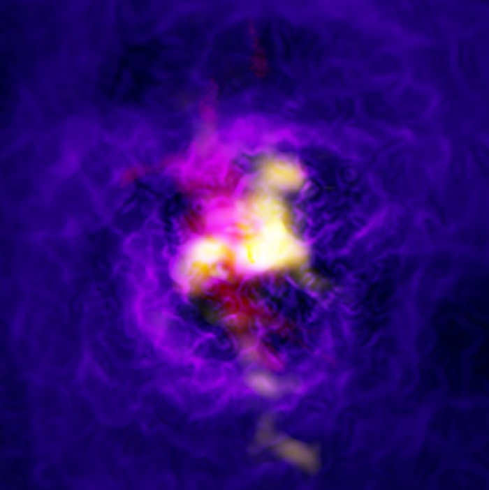 ALMA og MUSE opdager et galaktisk springvand