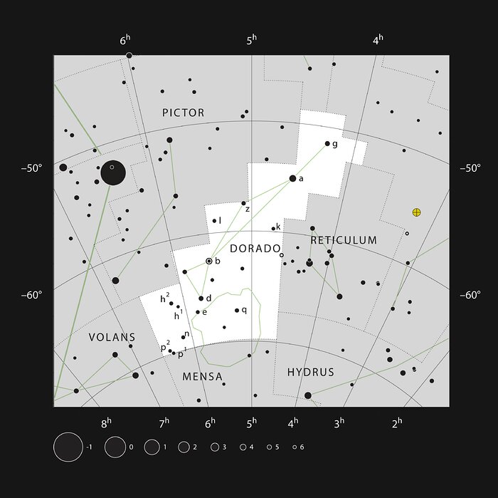 Karta över Stora magellanska molnet