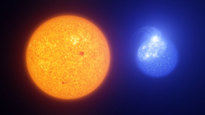 Spots on the Sun vs spots on extreme horizontal branch stars (artist's impression)