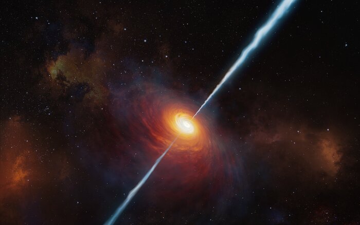 Künstlerische Darstellung des Quasars P172+18