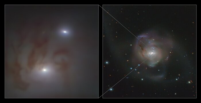 Primeros planos y visión de amplio campo de la pareja de agujeros negros supermasivos más cercana