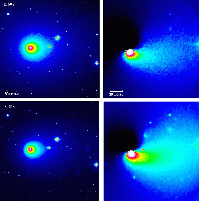 Asymmetries in the coma of comet Hyakutake