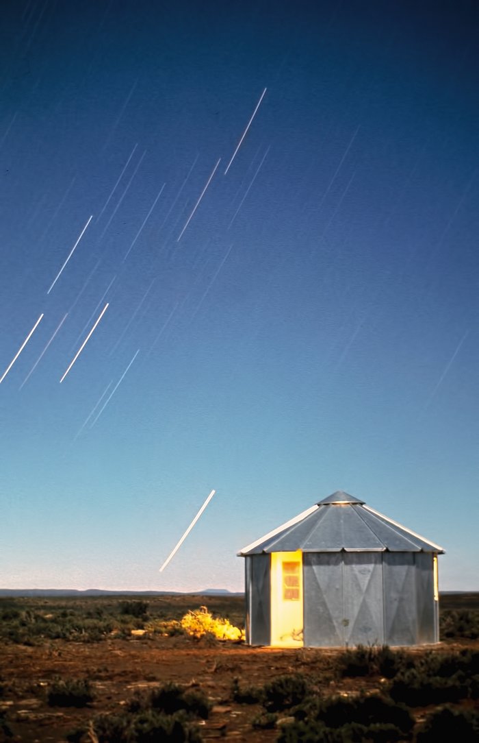 Stars trails over the site testing station in South Africa